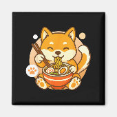 Cute Shiba Inu Dog Ramen Noodles Bowl Anime Kawaii Magnet (Vorne)