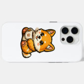 Cute Shiba Inu with Coffee – Cozy Dog Illustration Case-Mate iPhone Hülle (Rückseite (Horizontal))
