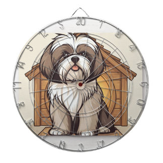 Cute Shih Tzu Cartoon Dartboard  Dartscheibe