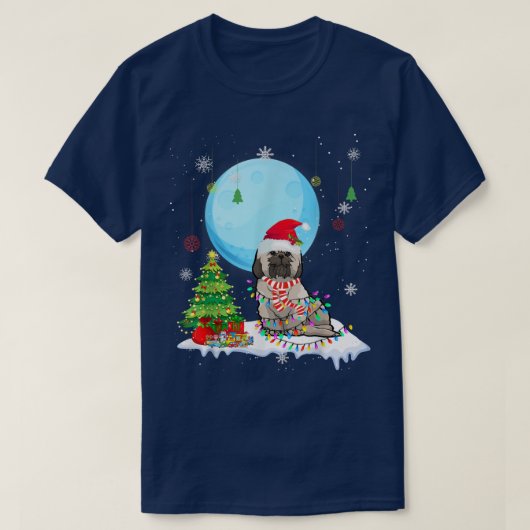 Cute Shih Tzu Christmas Dog Lights Lover Tee (Design vorne)