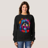 Cute Shih Tzu Dog Flowers Sweatshirt (Vorne ganz)
