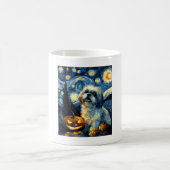 Cute Shih Tzu Dog Halloween Jack O Lantern Pumpkin Kaffeetasse (Mittel)