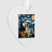 Cute Shih Tzu Dog Halloween Jack O Lantern Pumpkin Ornament (Vorderseite)