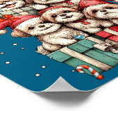 Cute Shih Tzu Le Dog Christmas Tree Xmas Hat Long  Poster (Ecke)