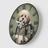 Cute Shih Tzu Puppy Große Wanduhr (Winkel)
