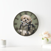 Cute Shih Tzu Puppy Große Wanduhr (Zuhause)