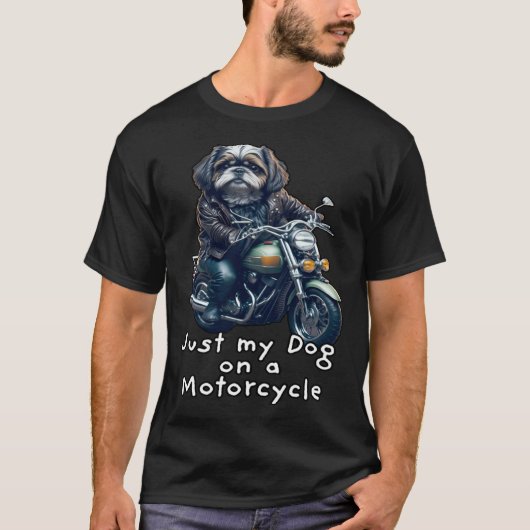 Cute Shih Tzu ride on a motorcycle  Christmas  1 T-Shirt (Vorderseite)