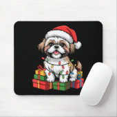 Cute Shih Tzu Santa Hat Christmas Xmas Dog Lovers Mousepad (Mit Mouse)
