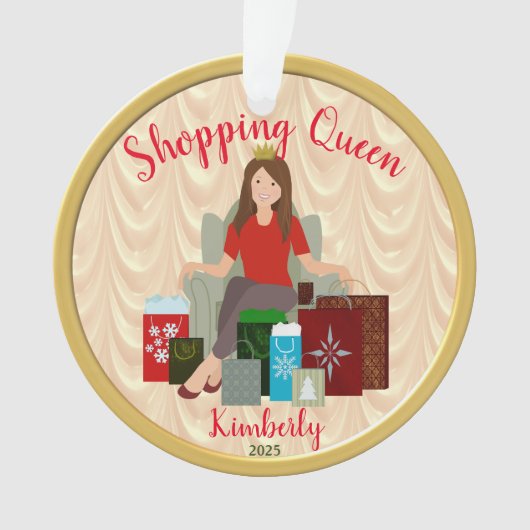 Cute Shopping Queen Acrylic Ornament (Vorderseite)