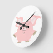 Cute Shorty Cartoon Pig Wall Clock Runde Wanduhr (Winkel)