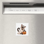 Cute Siamese Cat Ghost Halloween Magnet (In Situ (Geschirrspüler))