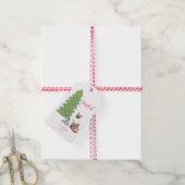 Cute Siamese Cat with Tuna Joyful Christmas Geschenkanhänger (Mit Garn)