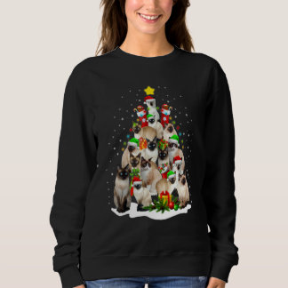 Cute Siamese Cats Tree Merry Christmas Cat trendin Sweatshirt