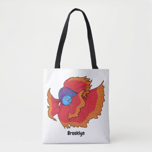 Cute Siamese fighting fish betta cartoon Tasche (Vorderseite)