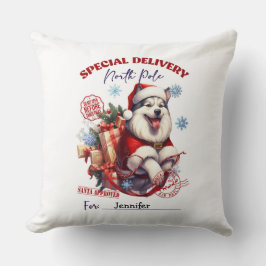 Cute Siberian Husky Christmas Throw Pillow Kissen