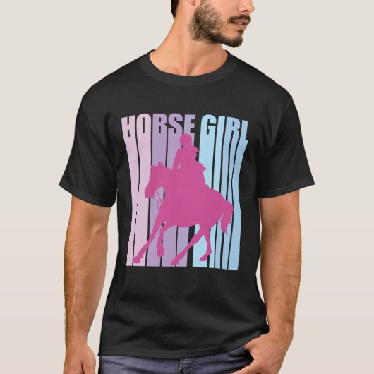 Cute Silhouette Horseback Rider Riding Funny Horse T-Shirt (Vorderseite)