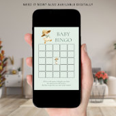 Cute Silly Goose Bingo Teal Baby Shower Game Card Einladung