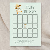 Cute Silly Goose Bingo Teal Baby Shower Game Card Einladung
