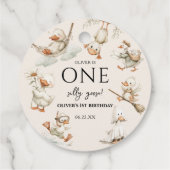 cute Silly Goose ,One Silly Goose 1st Party Geschenkanhänger (Rückseite)