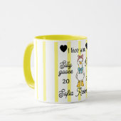 Cute Silly Goose Pink Stripe Personalized Mug Tasse (Vorderseite Links)