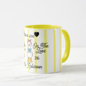 Cute Silly Goose Pink Stripe Personalized Mug Tasse (VorderseiteRechts)