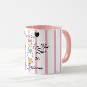 Cute Silly Goose Pink Stripe Personalized Mug Tasse (VorderseiteRechts)