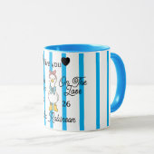 Cute Silly Goose Pink Stripe Personalized Mug Tasse (VorderseiteRechts)