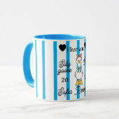 Cute Silly Goose Pink Stripe Personalized Mug Tasse (Vorderseite Links)