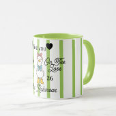Cute Silly Goose Pink Stripe Personalized Mug Tasse (VorderseiteRechts)