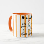 Cute Silly Goose Pink Stripe Personalized Mug Tasse (Vorderseite Links)