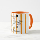 Cute Silly Goose Pink Stripe Personalized Mug Tasse (VorderseiteRechts)