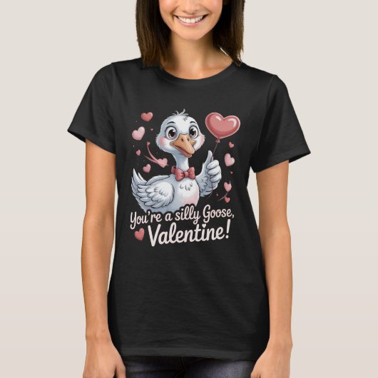 Cute Silly Goose Valentine Shirt - Funny Heart Bal (Vorderseite)