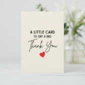 Cute Simple A Little Card To Say A Big Thank You Dankeskarte (Stehend Vorderseite)
