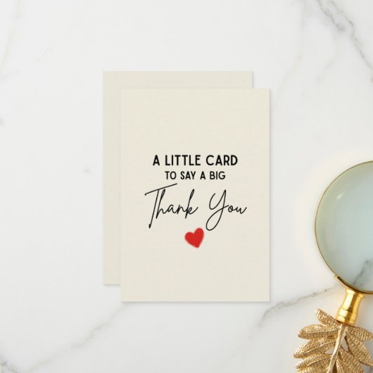 Cute Simple A Little Card To Say A Big Thank You Dankeskarte (Vorderseite/Rückseite Beispiel)