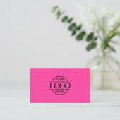 Cute Simple Bight Pink Professional Company Logo Visitenkarte (Stehend Vorderseite)