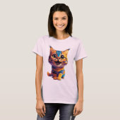 Cute simple design color cat lover  T-Shirt (Vorne ganz)