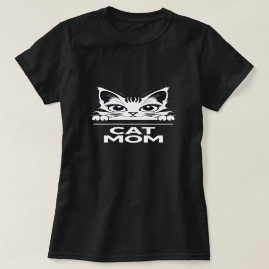 Cute simple design womens black cat lover mom T-Shirt (Design vorne)