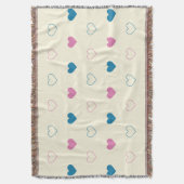 Cute Simple Heart Muster blau rosa creme Decke (Vorderseite Vertikal)