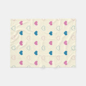 Cute Simple Heart Muster blau rosa creme Fleecedecke (Vorderseite (Horizontal))