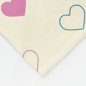 Cute Simple Heart Muster blau rosa creme Fleecedecke (Ecke)