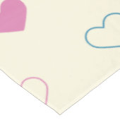 Cute Simple Heart Muster blau rosa creme Tischdecke (Schrägansicht)