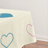 Cute Simple Heart Muster blau rosa creme Tischdecke (Beispiel)