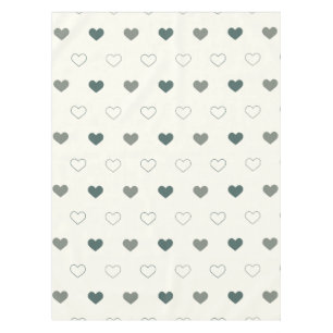 Cute Simple Heart Muster grün creme Tischdecke