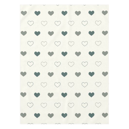 Cute Simple Heart Muster grün creme Tischdecke (Vorderseite)