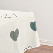 Cute Simple Heart Muster grün creme Tischdecke (Beispiel)