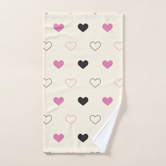 Cute Simple Heart Pattern Badhandtuch Set (Handtuch)
