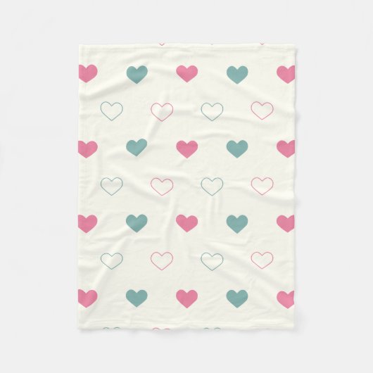 Cute Simple Heart Pattern Fleecedecke (Vorderseite)