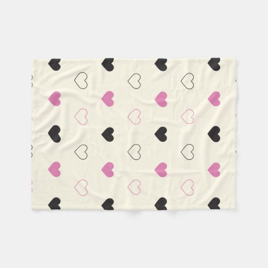 Cute Simple Heart Pattern Fleecedecke (Vorderseite (Horizontal))