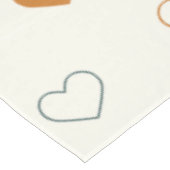 Cute Simple Heart Pattern Orange Cream Green Tischdecke (Schrägansicht)