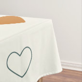Cute Simple Heart Pattern Orange Cream Green Tischdecke (Beispiel)